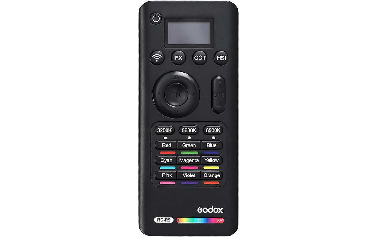 Godox Fernbedienung RC R9 – für LC500R, SZ150R, RF 2,4 GHz, 32 Kanäle/16 Gruppen, schwarz