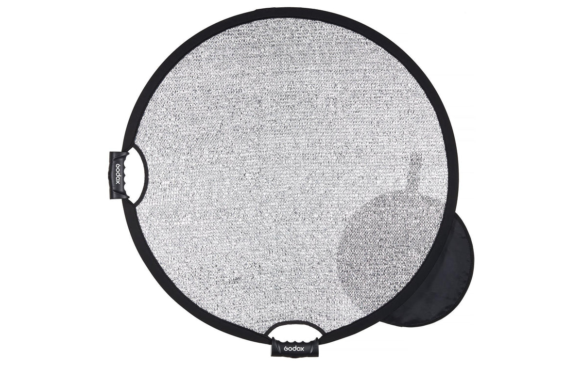 Godox RFT80 Reflektor – 80 cm rund, silber – zusammenklappbar, windfest – für Godox-Boom-Arme und Stative