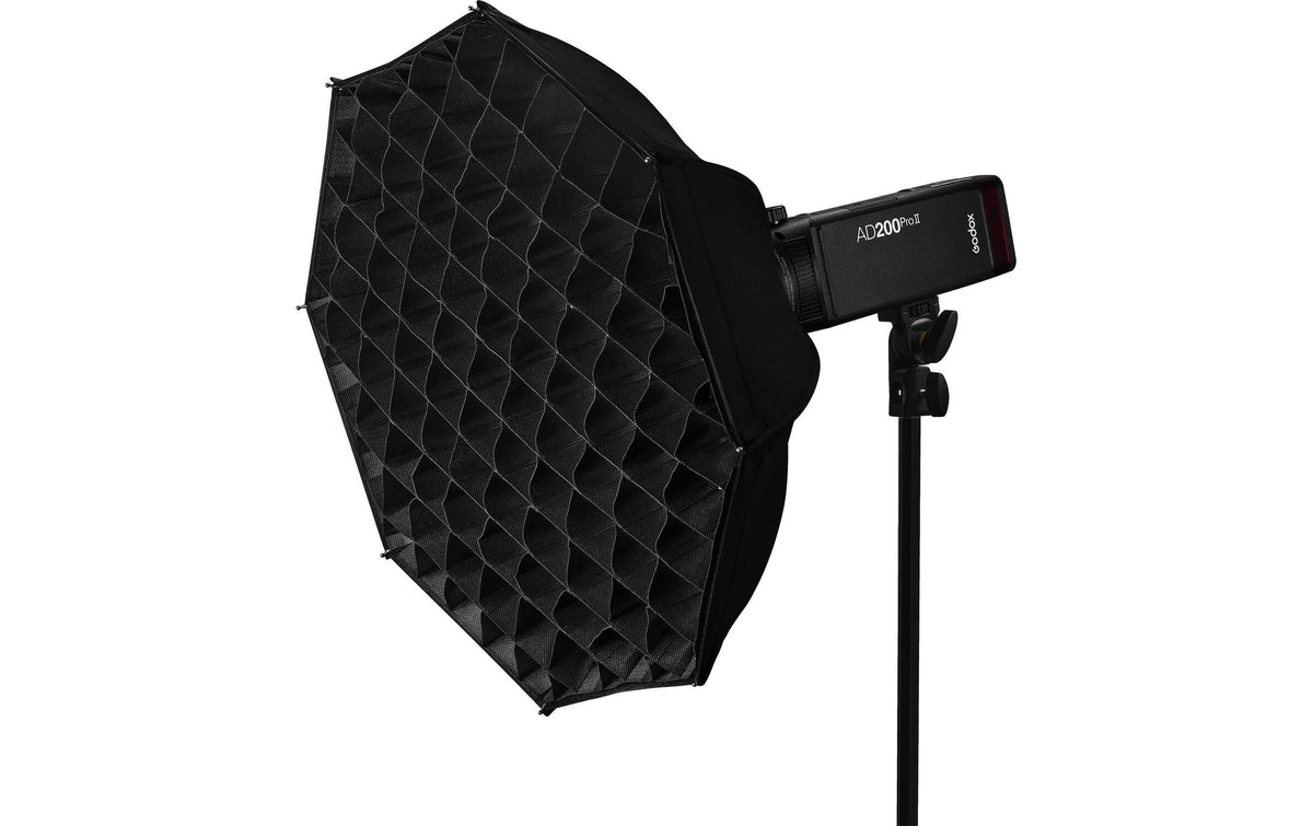 Godox AD-S7/AD-S8 Softbox – 48 cm (Achteck) – für Godox AD200, AD200Pro, Wistro AD180 und andere – Schwarz/Silber