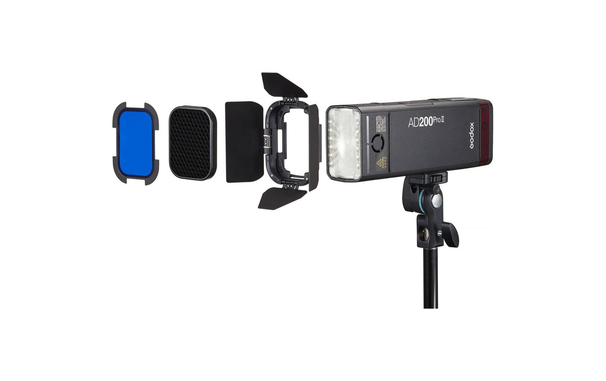 Godox BD-07II Torblenden-Set – Metall, 85 × 40 × 108 mm – für Godox AD200Pro II, H200 II – Schwarz