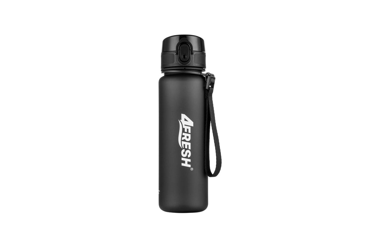 4fresh Trinkflasche 500 ml – Tritan, Klappdeckel, Schwarz
