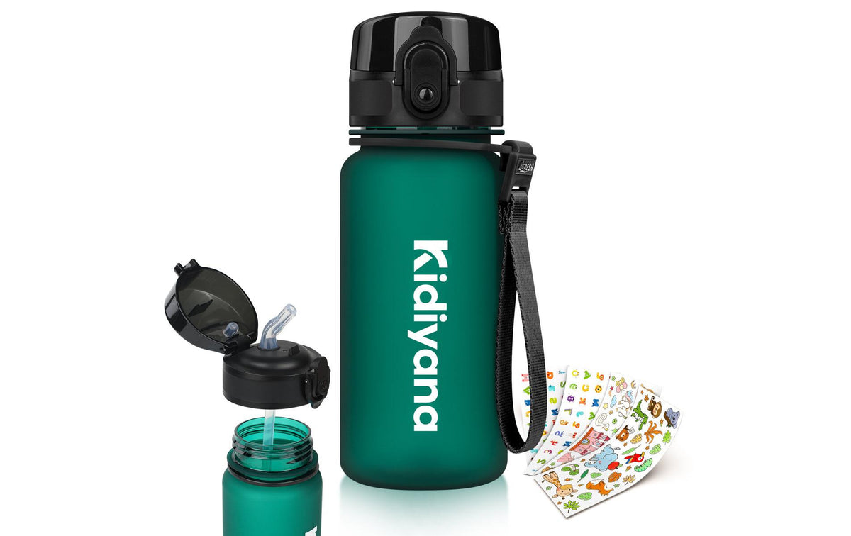 4fresh Kindertrinkflasche 350 ml – Klappdeckel, BPA-frei, Tritan, Dunkelgrün
