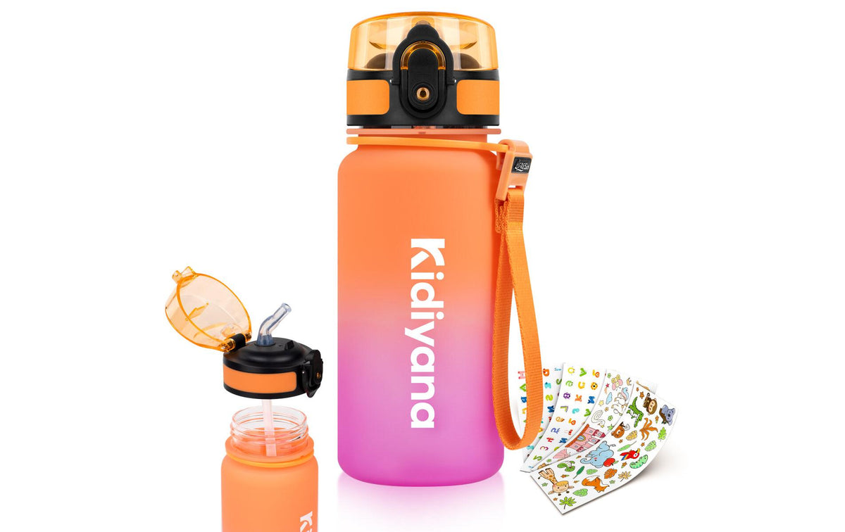 4Fresh Kindertrinkflasche 350 ml – BPA-frei, Tritan, Lila, Orange