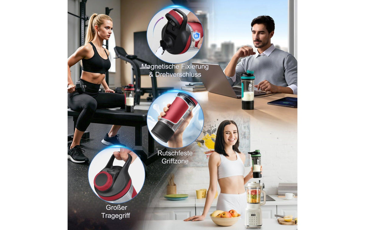4Fresh Shaker 500 ml – Tritan, Schraubdeckel, Schwarz