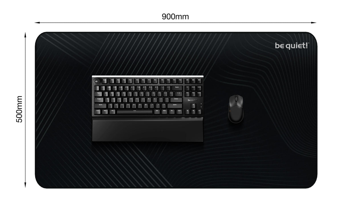 be quiet! be quiet Mousepad XL – Gaming-Mauspad – 900 × 500 mm, Stoff, Gummi, Schwarz