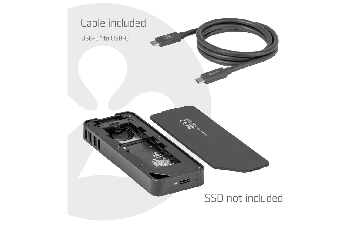 CLUB3D Club 3D CAC-2510 – 1-Bay M.2 SSD-Gehäuse – USB4 40 Gbit/s, für M.2 NVMe (PCIe)