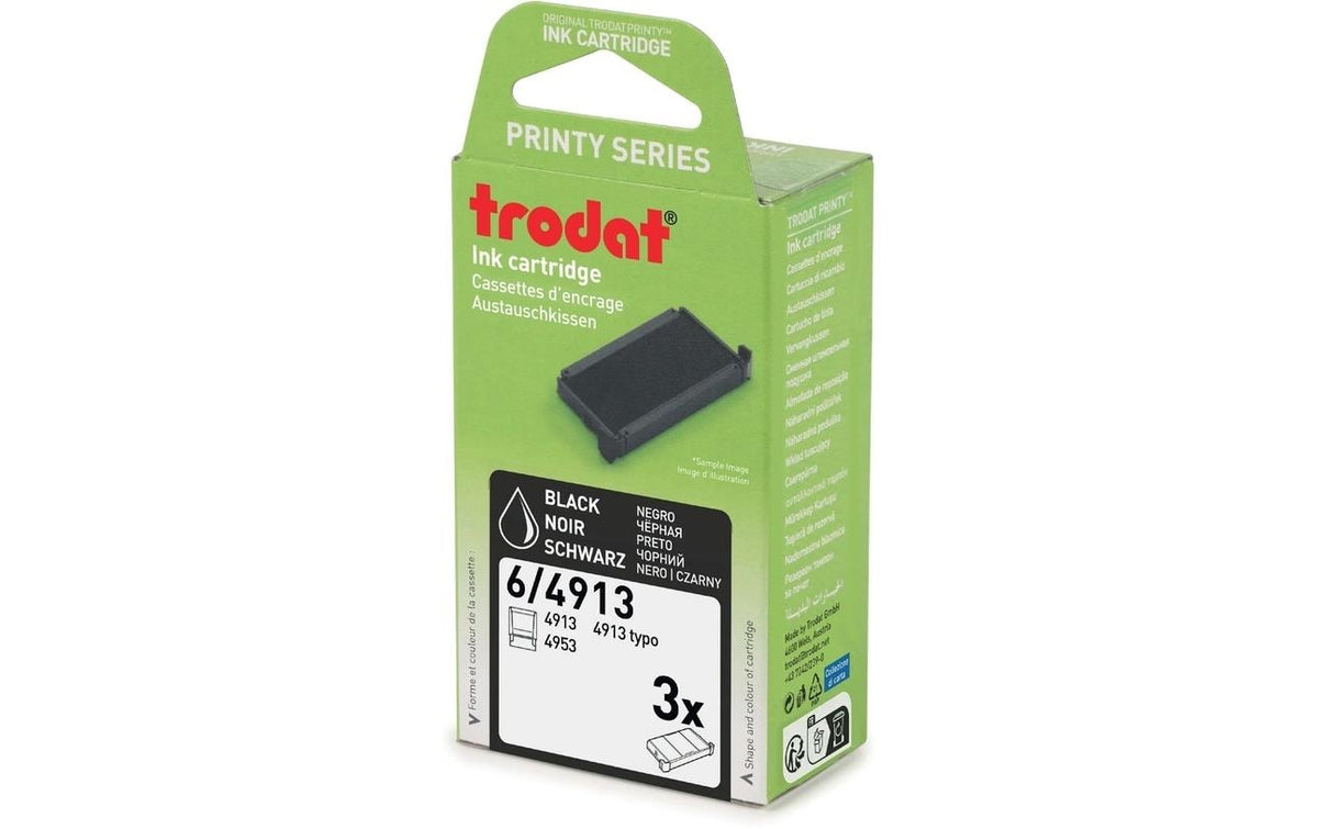 Trodat 6/4913 – Ersatzkissen Schwarz – für Trodat Printy 4913/4913 Typomatic