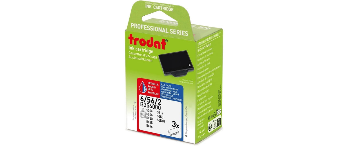 Trodat 6/56/2 – Ersatzkissen Blau/Rot – für Trodat Professional 5117/5204/5206