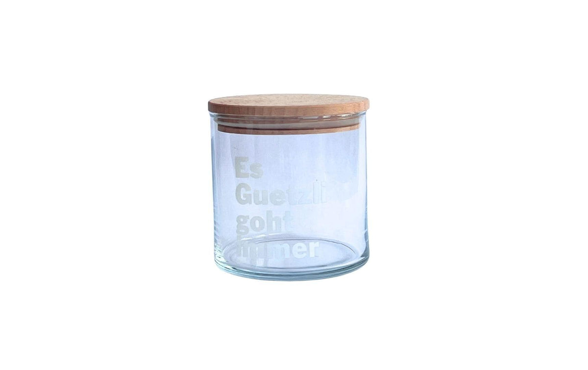 Wunderle Vorratsdose 530 ml, Ø 10,5 × 10,7 cm, Glas/Holz, Transparent