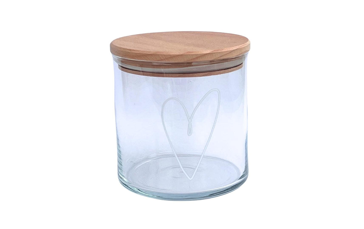 Wunderle Vorratsdose 530 ml, Ø 10,5 × 10,7 cm, Glas/Buche, Transparent