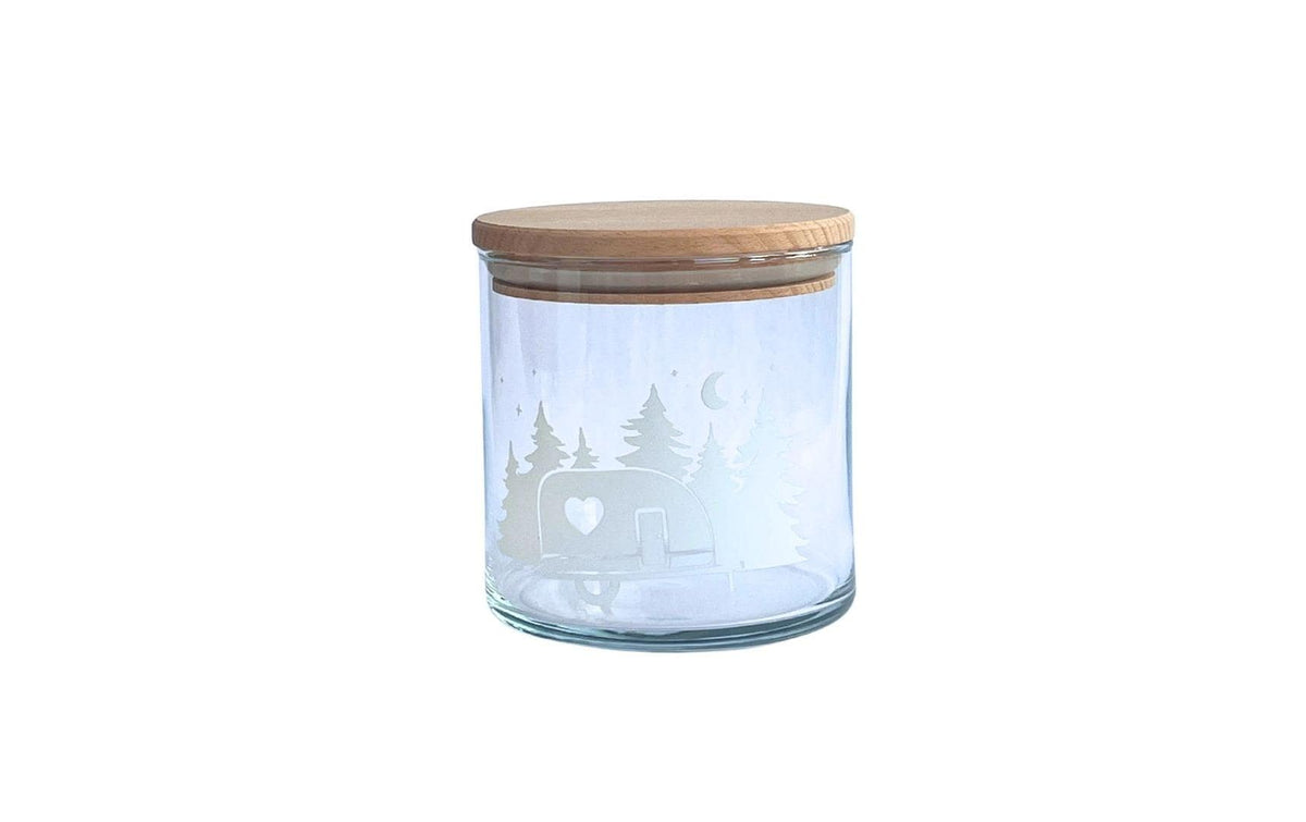 Wunderle Vorratsdose 530 ml, Ø 10,5 × 10,7 cm, Glas/Holz, Transparent