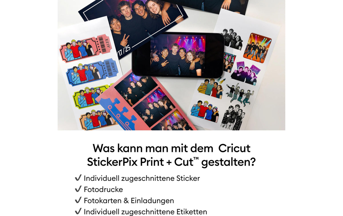 Cricut Schneideplotter StickerPix Print & Cut – Arbeitsbreite 297 mm, Materialdicke bis 2,4 mm