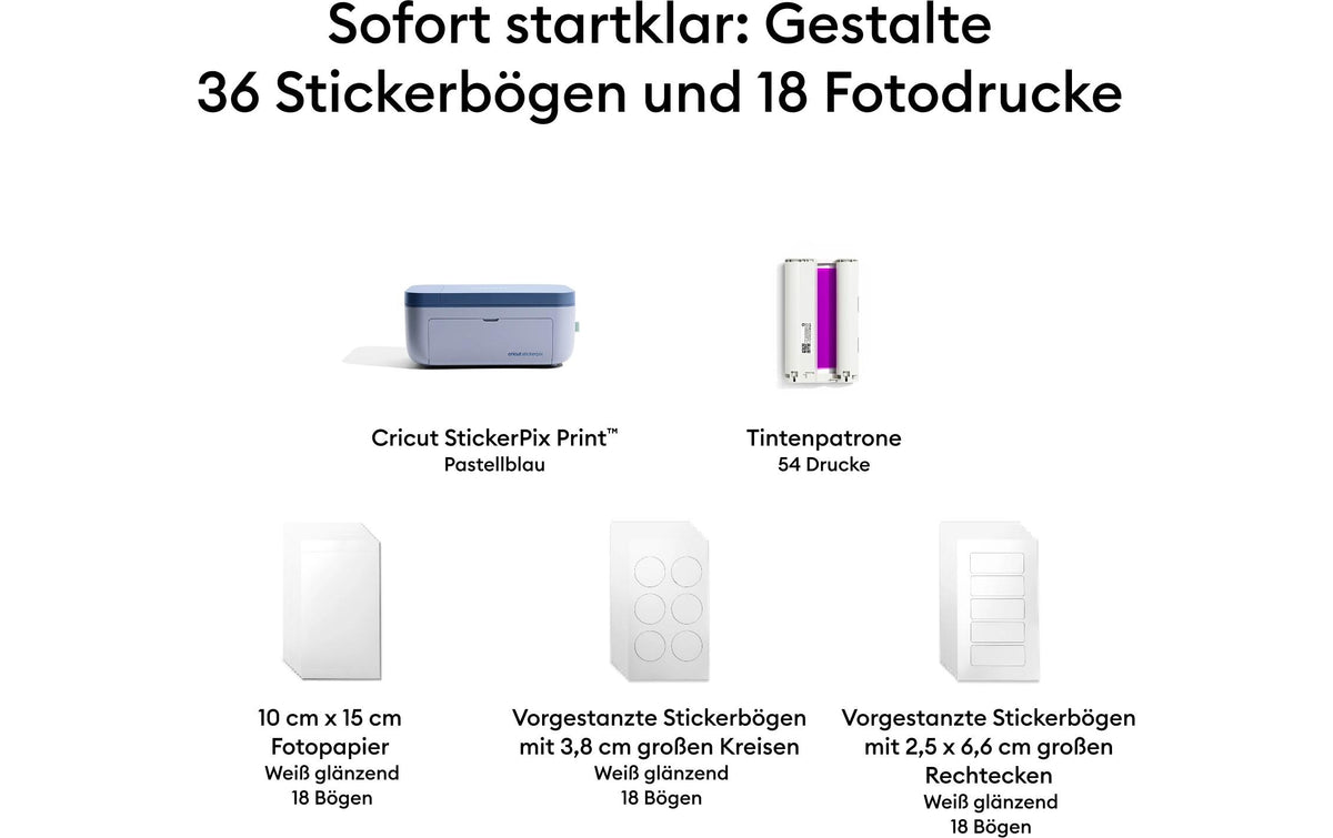 Cricut StickerPix Print – Schneideplotter, 29,7 cm, 2,4 mm, Blau
