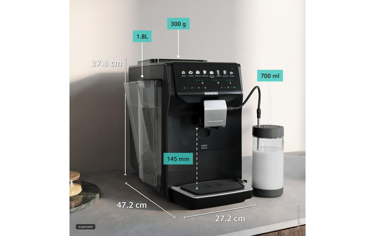 Siemens TP555EM7 Kaffeevollautomat – 1,8 l, 300 g Bohnenbehälter, 15 bar, Milchschaumdüse