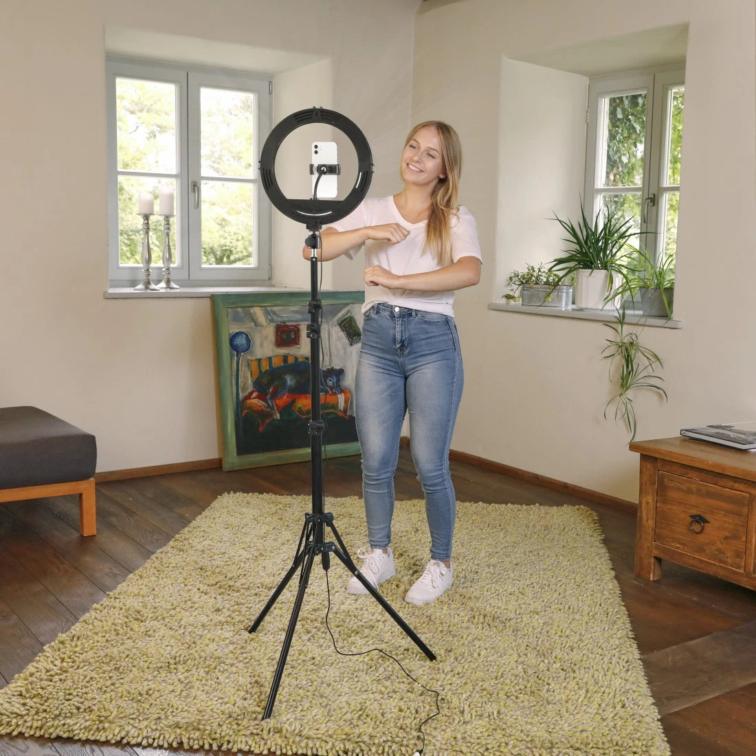 Hama SpotLight Steady 120 III Streaming-Licht – 1020 lm, 3000–6500 K – 1/4" Gewinde – USB