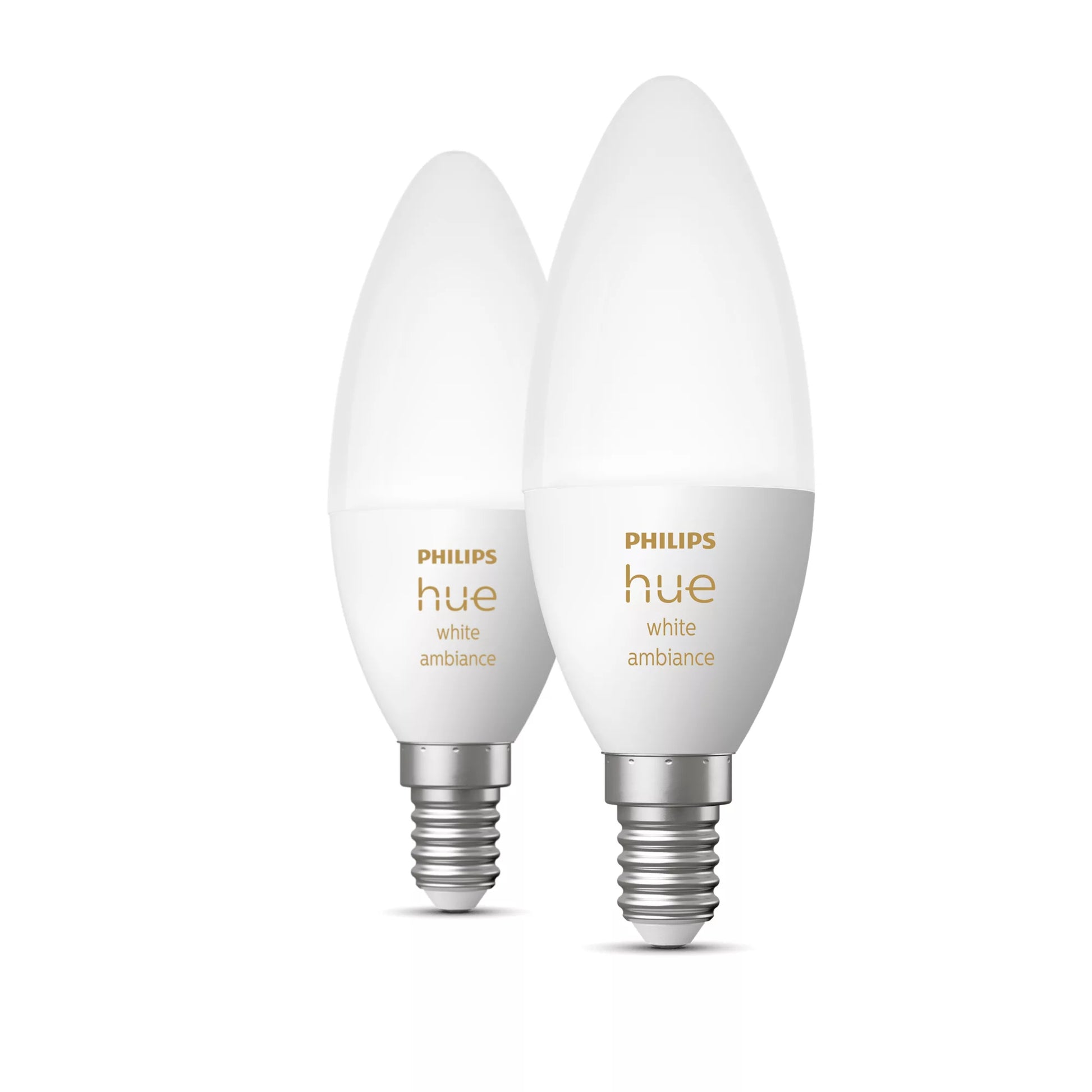 Philips by Signify Philips Hue Smart-Leuchtmittel E14 White Ambience – 470 lm, 2200–6500 K, Bluetooth, App, dimmbar – 2er-Pack