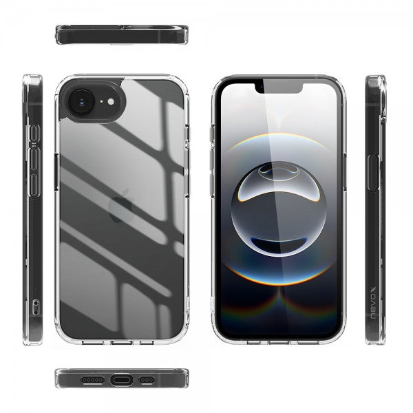Nevox StyleShell SHOCKFlex – Rückcover – für Apple iPhone 16e, PC, transparent