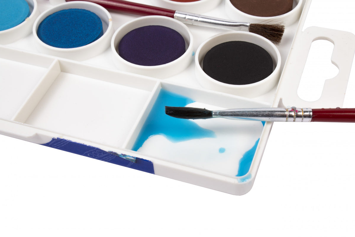 Jovi Aquarellfarben (Kasten) – Mehrfarbig – 12 Farben – Palette, inkl. Pinsel