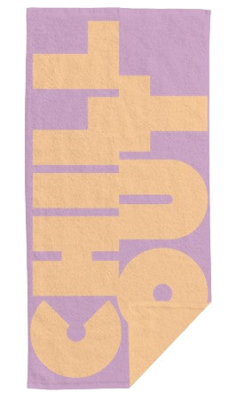 Chic-mic Strandtuch Chill Out – 90 × 180 cm, Lila/Orange, 100% Baumwolle, OEKO-TEX
