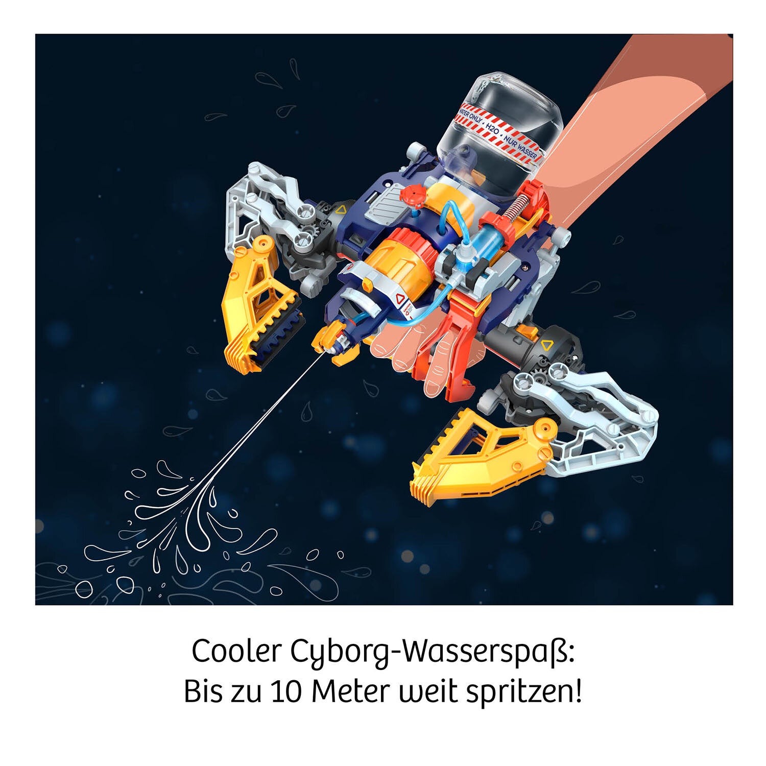 Kosmos Experimentier-Bausatz – Cyborg Water-Blaster, Hydraulik-Bausatz, ab 8 Jahren