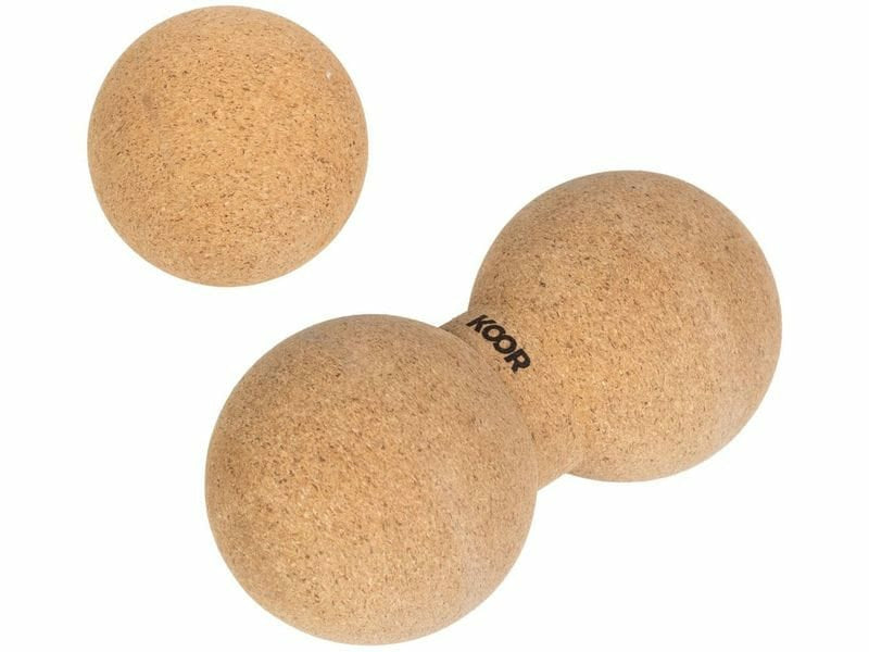 KOOR Yoga-Set – Massageball & Peanut – 2 Stk, braun – Kork