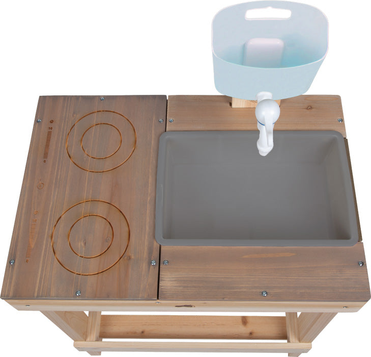 Small foot 12789 Spielküche – Matschküche und Spieltisch – 52 × 79 × 35 cm – ab 3 J. – Holz, Kunststoff
