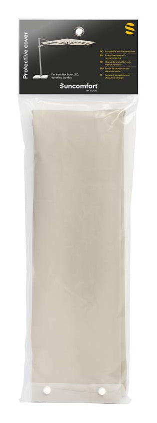 Suncomfort by Glatz Sonnenschirm Varioflex – Kurbel, 330×270 cm – Hellgrau – Neigungsverstellung, faltbar