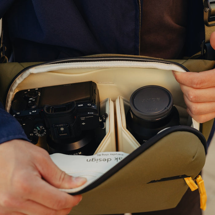 Peak Design Everyday Sling Kameratasche – 6 l – Olive – für Spiegelreflex-/Systemkameras, Drohnen