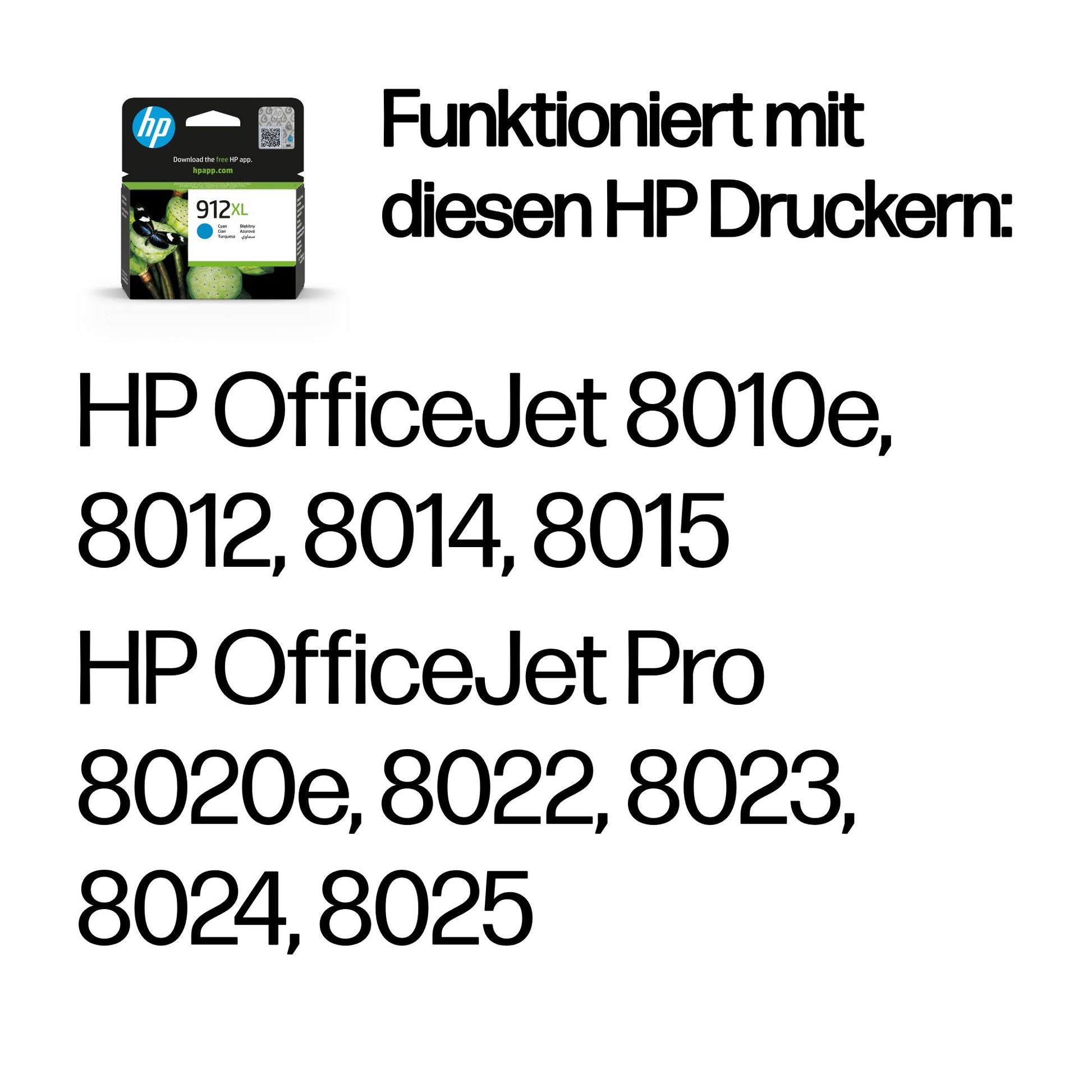 HP 912XL Cyan Tintenpatrone (Original) – 700 Seiten – für OfficeJet/OfficeJet Pro