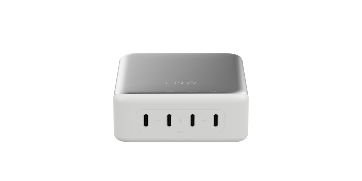 LINQ USB-Desktop-Ladegerät 240 W – USB-C×4, PD 3.1, GaN – für USB-C/USB-A Geräte