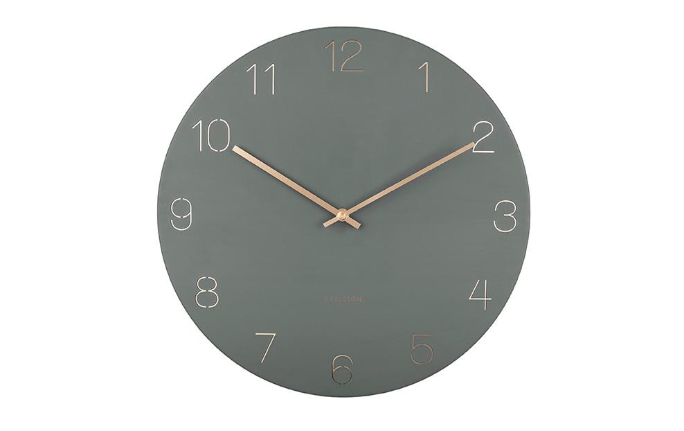 Karlsson Wanduhr – Analog, Ø 40 cm, Grün, Metall