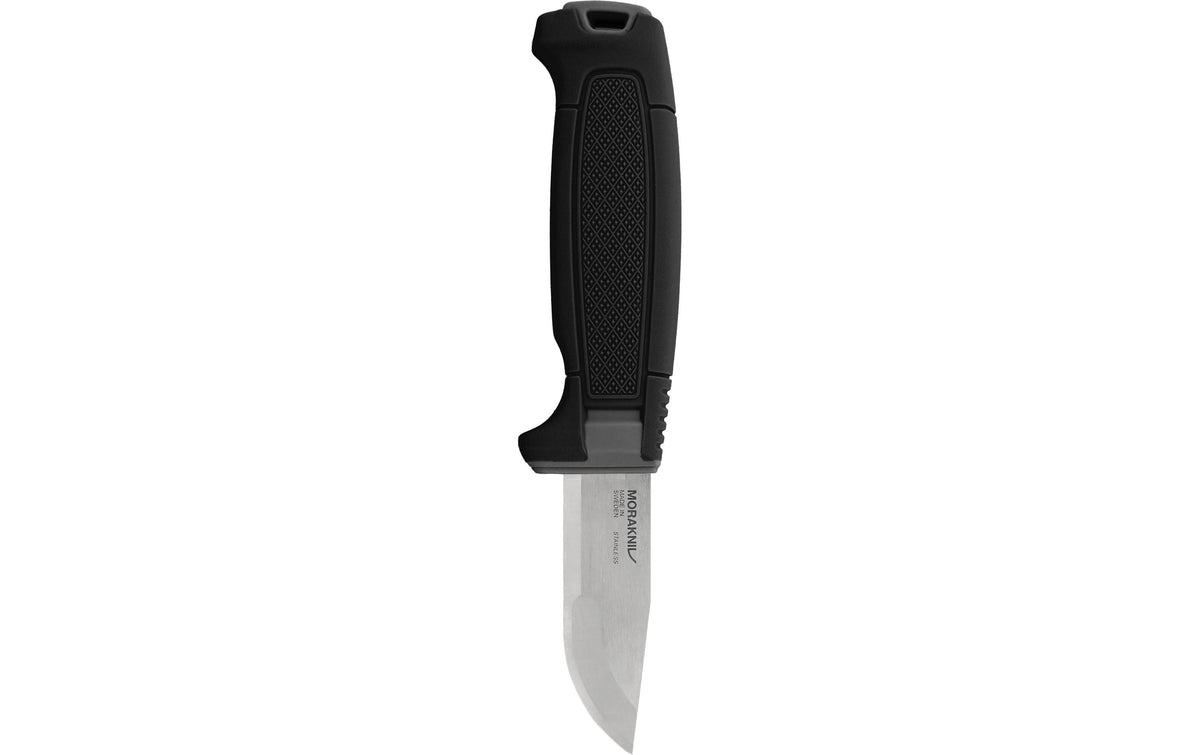 Morakniv Amberg Compact (S) – Outdoormesser 77 mm, Edelstahl, TPE-Griff, mit Scheide, schwarz
