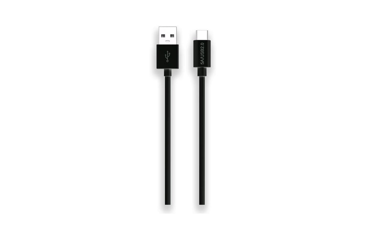 Lmp USB-A auf USB-C Kabel – USB 2.0 (480 Mbit/s) – 0,5 m – Textilmantel – Schwarz – für Android, iOS