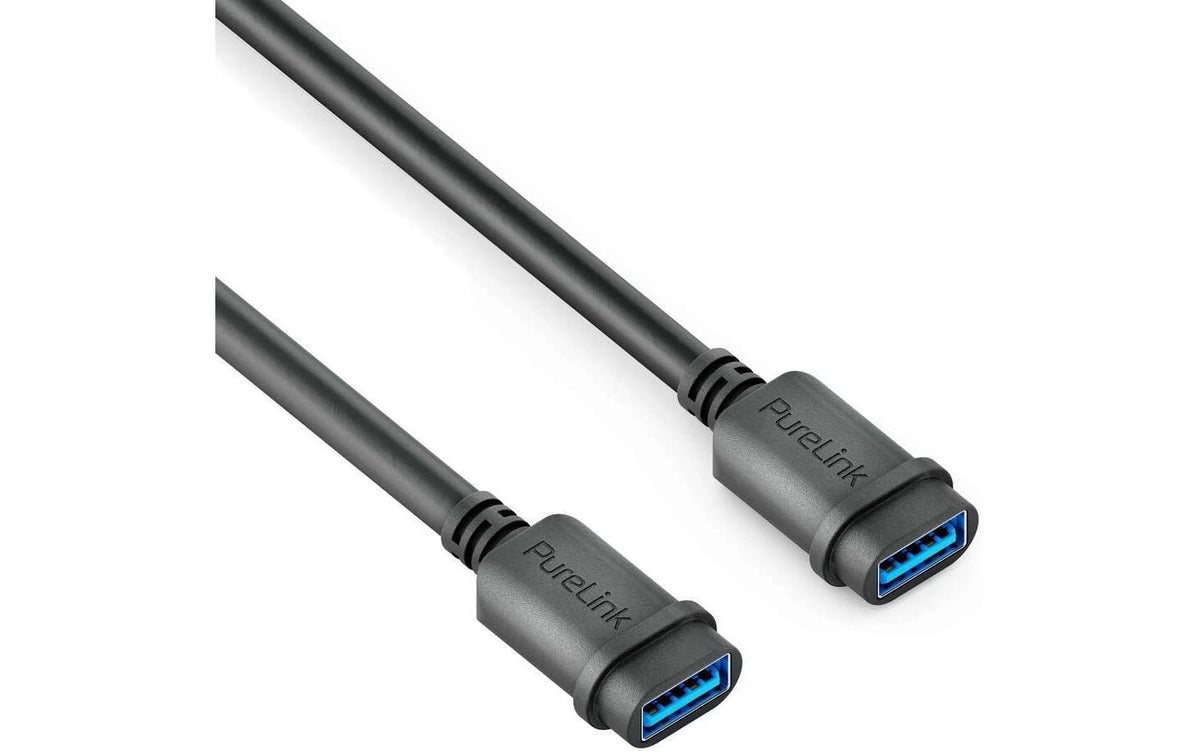 Purelink USB-A Verlängerungskabel (Buchse auf Buchse) – USB 3.2 Gen 1 (5 Gbit/s) – 0,3 m – Schwarz
