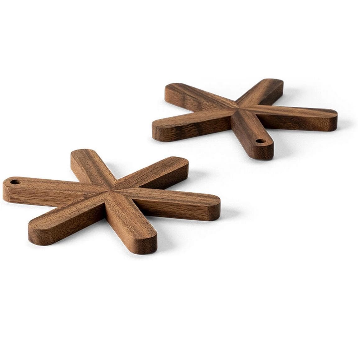 Continenta Teekannen-Untersatz 2er-Set, Ø 19 × 1,2 cm, Akazienholz, Braun