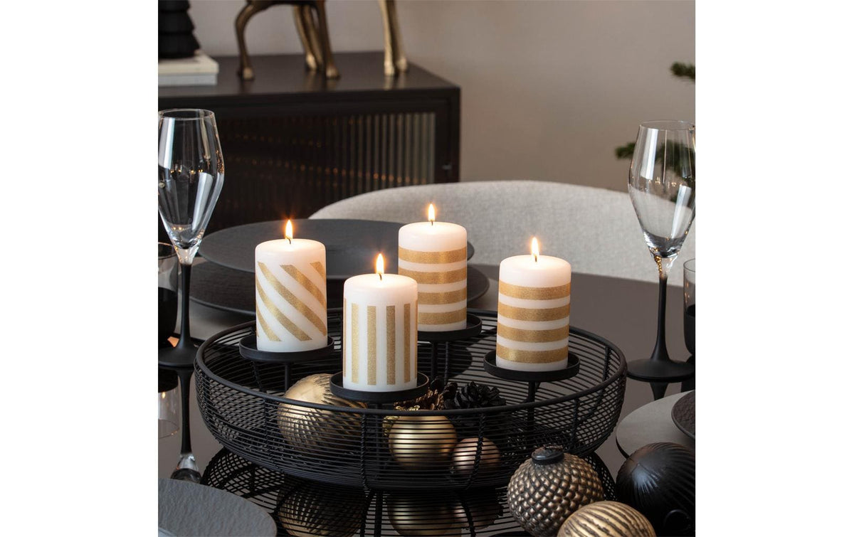 Villeroy & Boch Weihnachtskerzen – 4-teilig – Ø 6 × 10 cm – Mehrfarbig