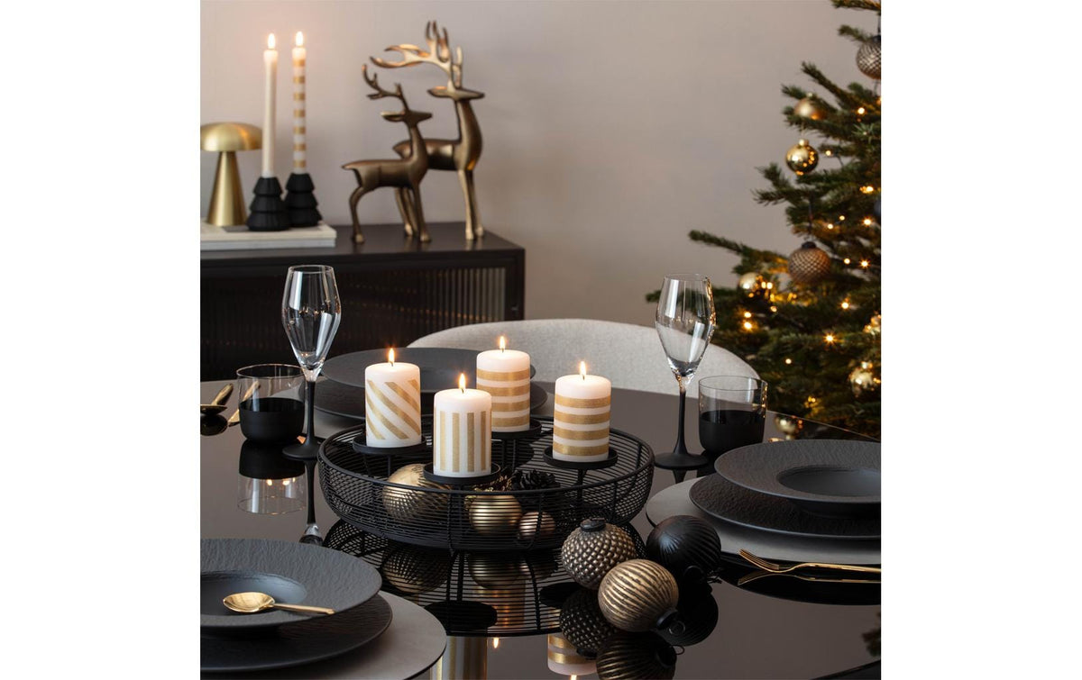 Villeroy & Boch Adventskranz – für 4 Kerzen – Ø 36 × 10 cm – Metall, schwarz