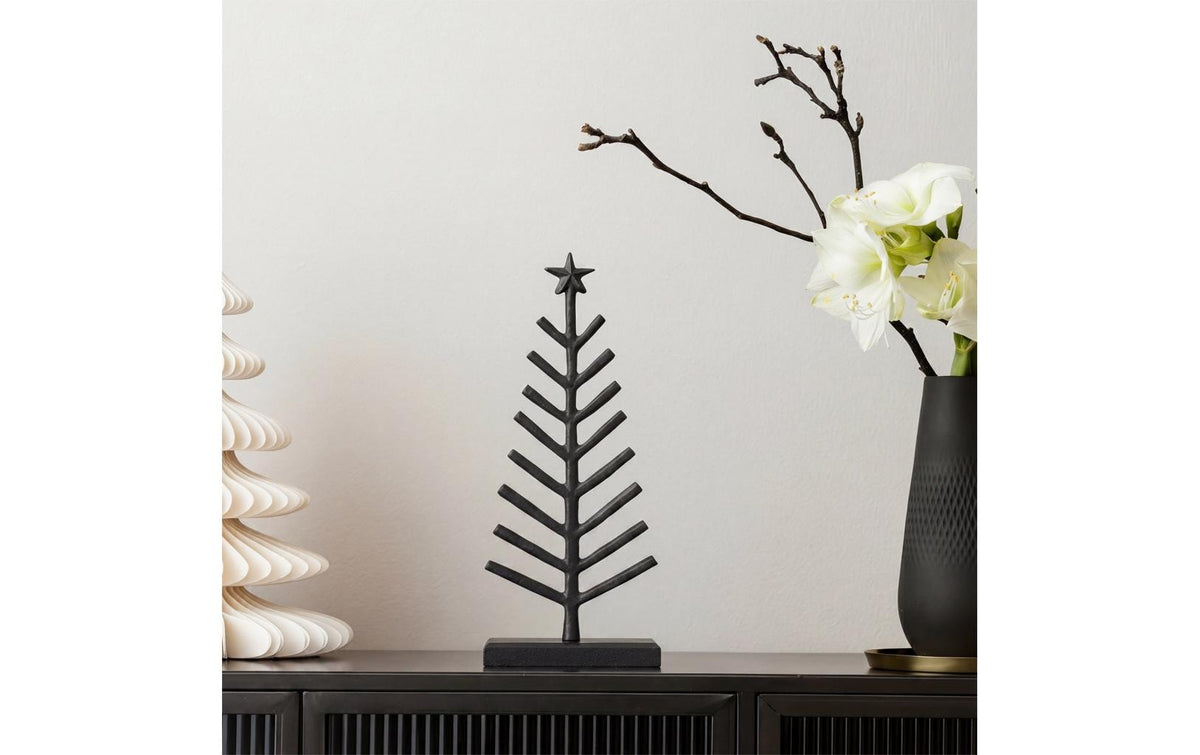 Villeroy & Boch Weihnachtsdeko – 6 × 30 × 12 cm – Aluminium & Holz, Schwarz