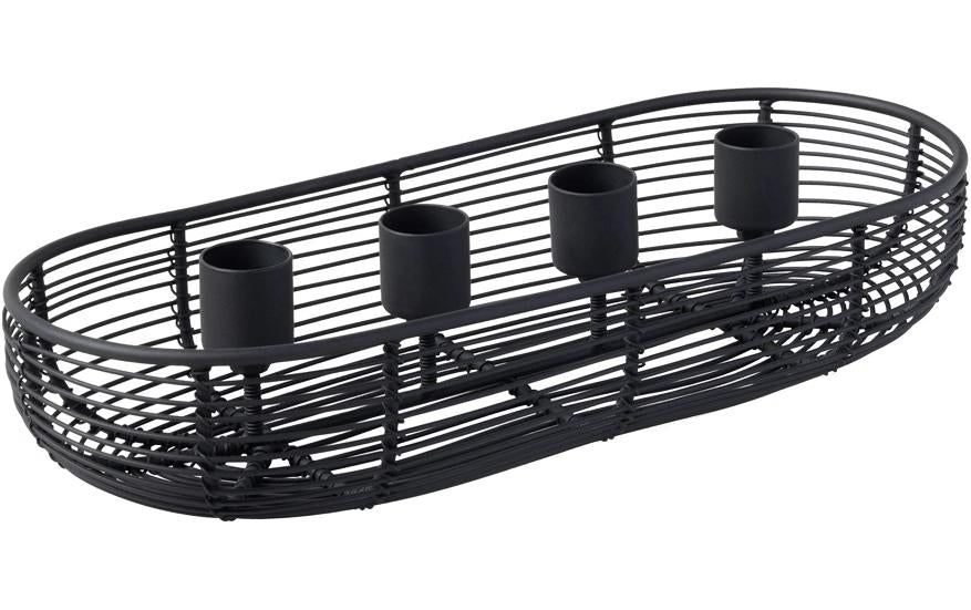 Villeroy & Boch Adventskranz – Metall, schwarz – Ø 28,5 × 6 cm – für 4 Kerzen