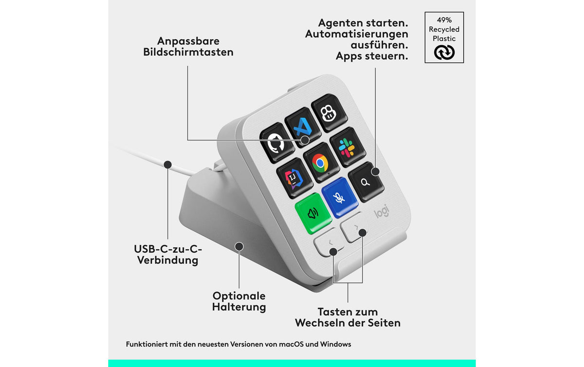 Logitech MX Keypad – Keypad-Steuerpult – Grau