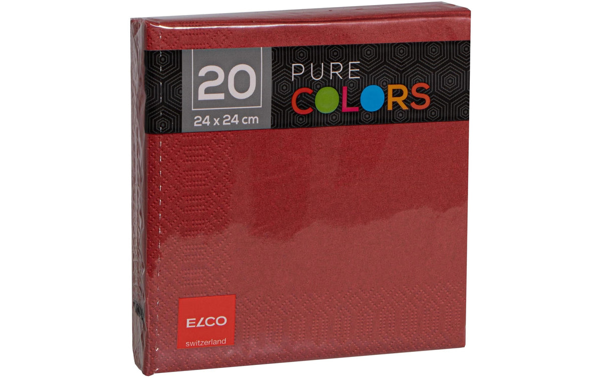 Elco Servietten – Bordeaux – 24 × 24 cm, 3-lagig – 20 Stück