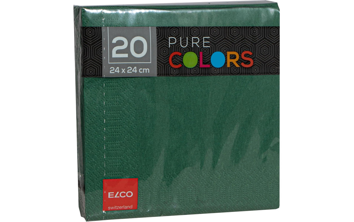 Elco Servietten dunkelgrün – 24 × 24 cm, 3-lagig – 20 Stück
