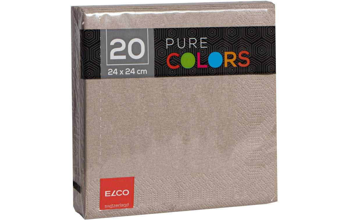 Elco Servietten – beige – 24 × 24 cm, 3-lagig – 20 Stück