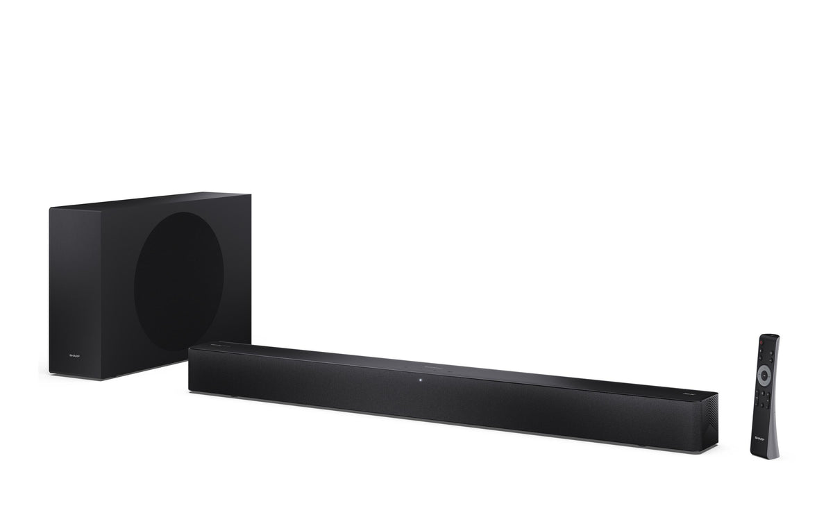 Sharp HT-SBW310 – Soundbar – 2.1, DTS Virtual:X, mit kabellosem Subwoofer, 330 W – Schwarz