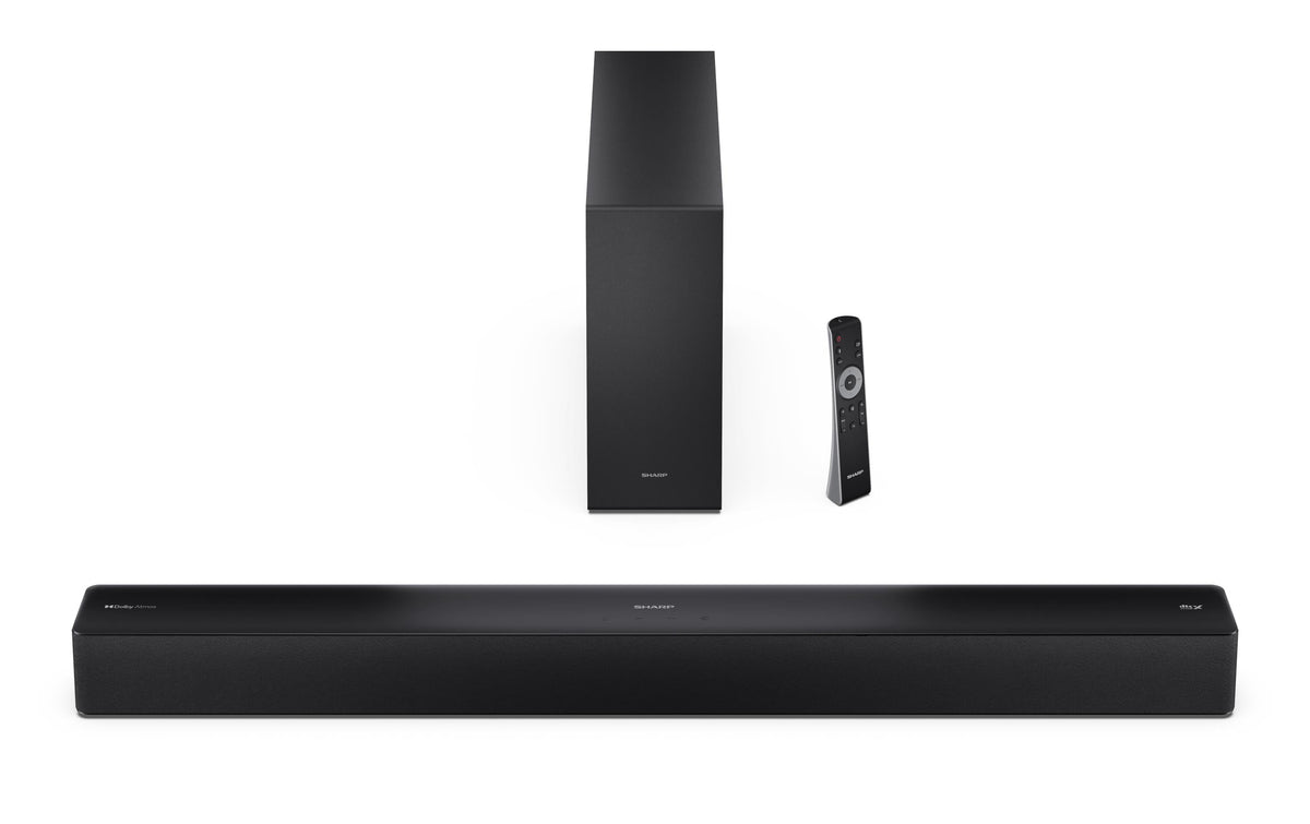 Sharp HT-SBW310 – Soundbar – 2.1, DTS Virtual:X, mit kabellosem Subwoofer, 330 W – Schwarz