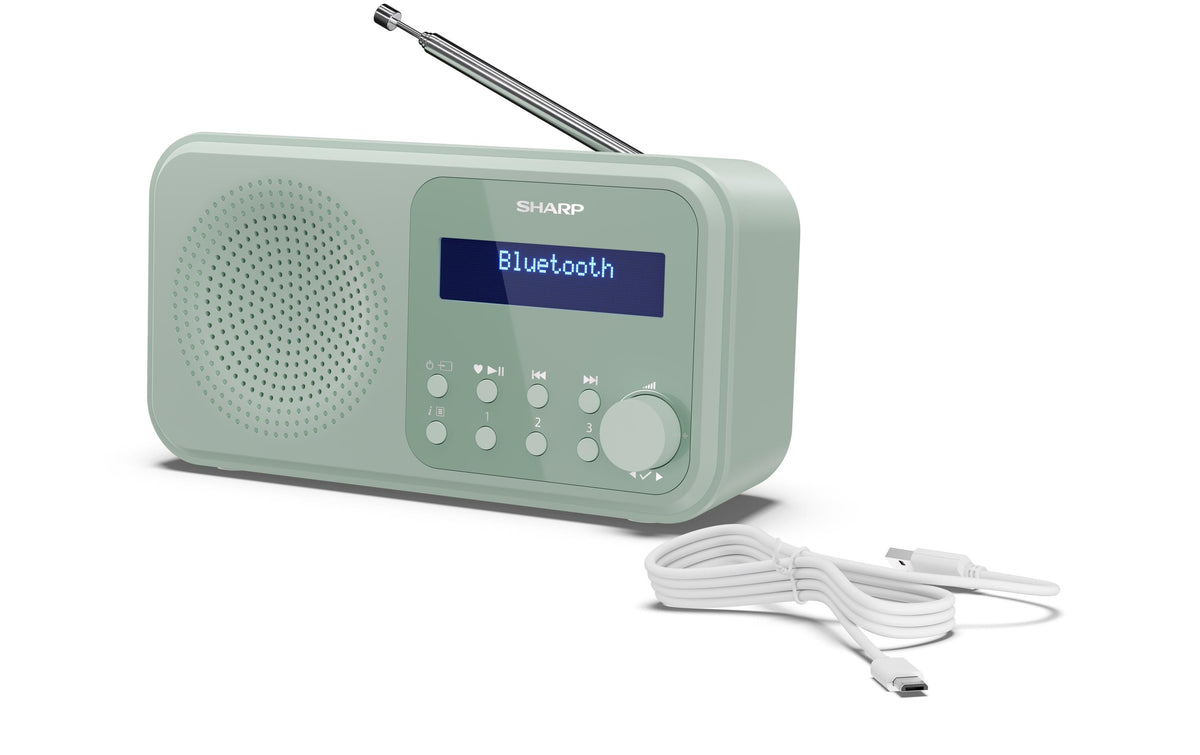 Sharp DR-P420 – Tragbares DAB+ Radio, UKW, Bluetooth, 16 h Akku – Grün