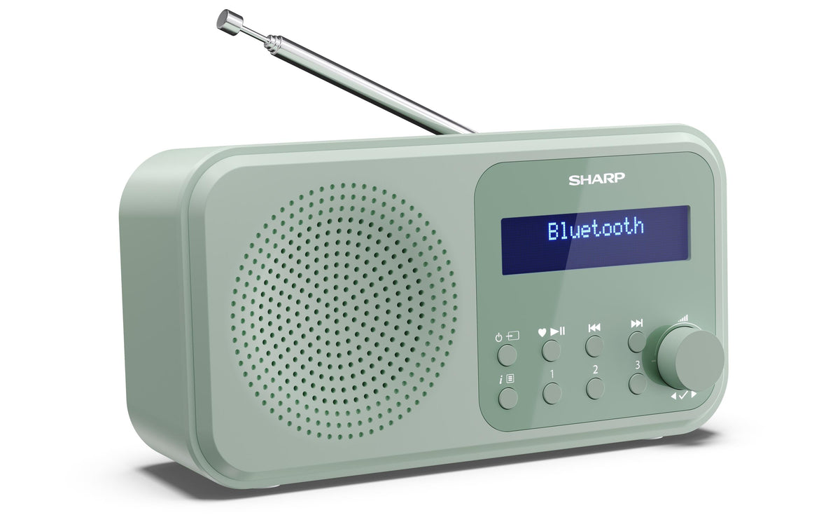 Sharp DR-P420 – Tragbares DAB+ Radio, UKW, Bluetooth, 16 h Akku – Grün