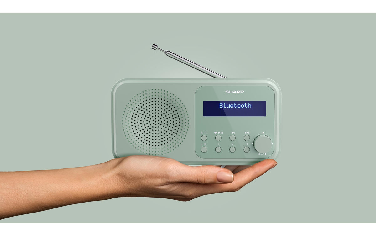Sharp DR-P420 – Tragbares DAB+ Radio, UKW, Bluetooth, 16 h Akku – Grün