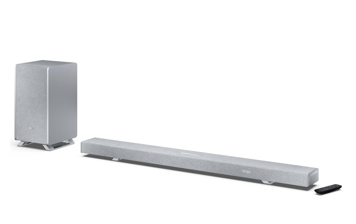 Sharp HT-SBW55121SL – Soundbar – 5.1.2, Dolby Atmos/DTS:X, mit kabellosem Subwoofer, 212 W, Silber