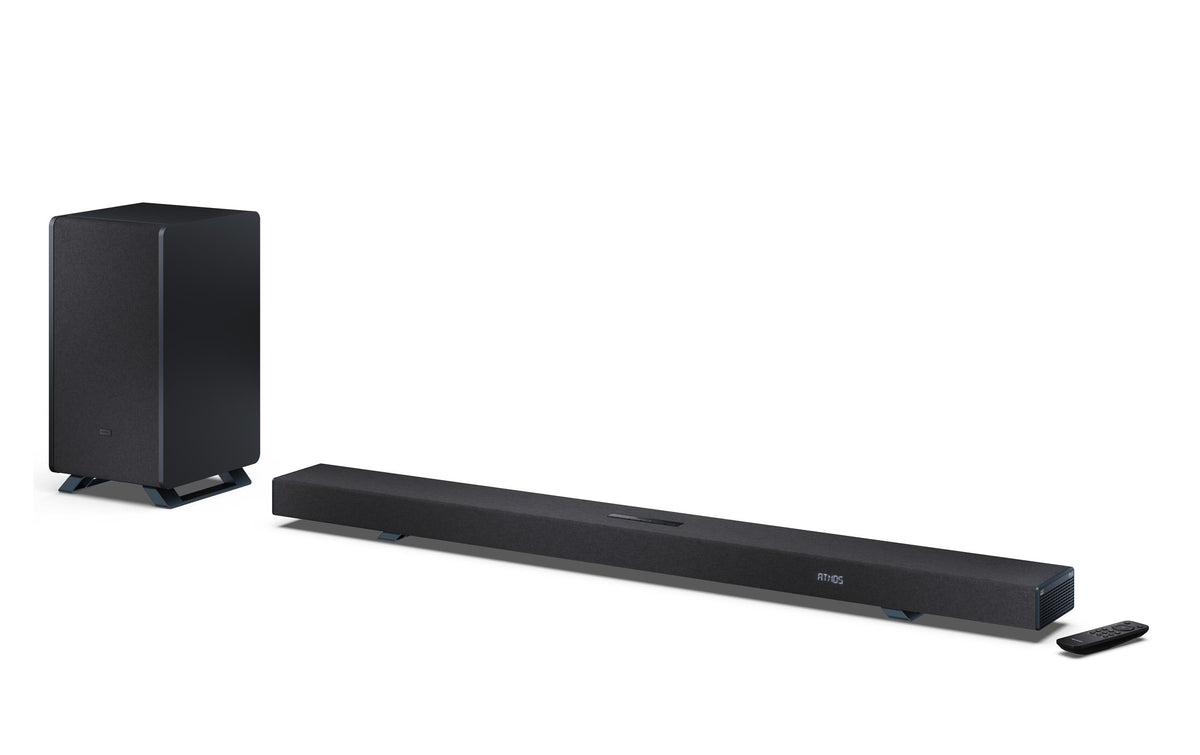 Sharp HTSBW55121BK – Soundbar – 5.1.2, Dolby Atmos/DTS:X, mit kabellosem Subwoofer, 212 W, Schwarz